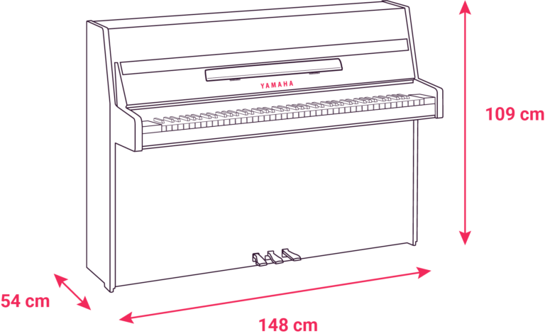 Schéma des dimensions du piano B1